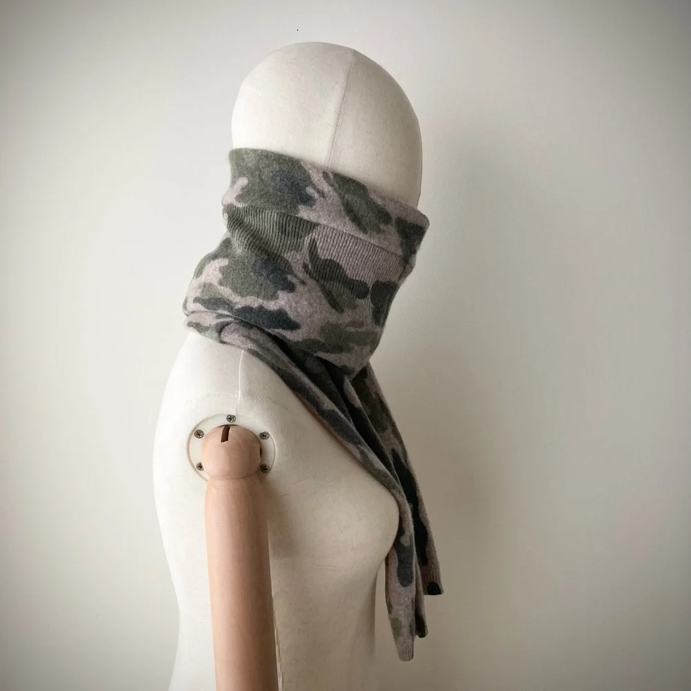 joodito 100% cashmere sweater wrap boro snake scarf camouflage neck warmer camo